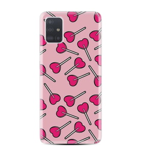 Samsung a71 A72 A73 A7 A9 2018 C7 C9 Kılıf Desenli Silikon Heart Lollipop 1414