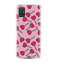 Samsung a71 A72 A73 A7 A9 2018 C7 C9 Kılıf Desenli Silikon Heart Lollipop 1414
