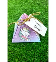30 Adet Unicorn Gold İpli  Piramit Kutu  - Şeker Kutusu - Mevlid Hediyelik  (Kahverengi)