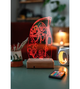 Özel Tasarım Oraklı İskelet Hediyelik 3D Dekoratif Led Lamba