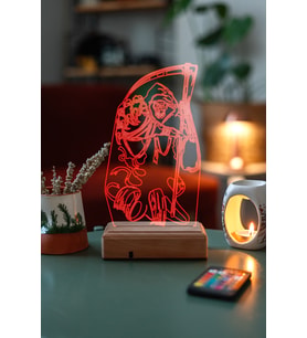 Özel Tasarım Oraklı İskelet Hediyelik 3D Dekoratif Led Lamba