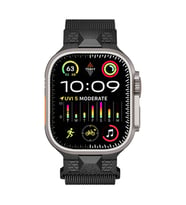 Watch Ultra 49mm KRD-107 Metal Hasır Kordon (Siyah)