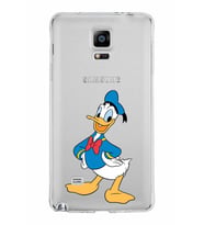 Samsung Galaxy Note 4 Kapak Donald Duck Tasarımlı Şeffaf Silikon Kılıf