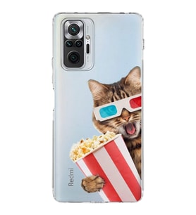 PrintiFy Xiaomi Redmi Note 10 Pro ile Uyumlu Kedi 1 Kamera Korumalı Şeffaf Kılıf