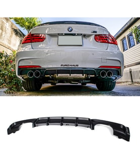 F30 3 Serisi M Technic Difüzör Parlak Siyah Plastik Sağ Sol Çift Arka-difizör-bodykit-ek-karlık