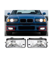 Bmw E36 (1992-1998) Uyumlu Beyaz Cam Sis Farı