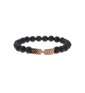 Unisex - Lav Ve Hematit Doğal Taşlı Padore Bilekliği  Handmade