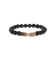 Unisex - Lav Ve Hematit Doğal Taşlı Padore Bilekliği  Handmade