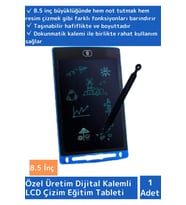 Özel Model Dijital Kalemli Çocuk Eğitim Tableti Grafik Ders Not Ödev Resim LCD Writing Tablet Mavi