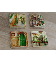 Taş Evler Doğal Taş Bardak Altlığı 4'lü set - Natural Stone Coasters