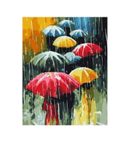Yağmur Sayılarla Boyama Seti 40x50 cm (Tuvale Gerili)