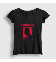 Presmono Kadın Siyah Starboy The Weeknd T-Shirt 158859tt