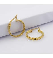 22 Ayar Altın Burma Halka Küpe LKKP1030 (Sarı)