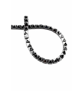Hematit Doğal Taş Parlak Füme Piramit Kesim 6x6mm Dizi [AA]