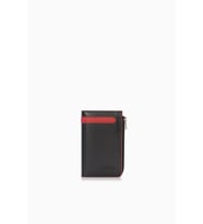 Cengiz Pakel Unisex Hakiki Deri Fermuarlı Kartlık – 2512DS - Siyah/Kırmızı