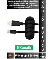 Kablo Düzenleyici Şarj Kablosu Kulaklık Dağınıklık Önleyen 5 Kanallı Yapışkanlı Kablo Tutucu