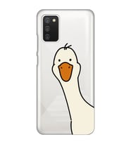 Samsung Galaxy A02S Uyumlu Sevimli Ördek Desenli Şeffaf Telefon Kılıfı