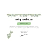 Yeşil Doğa Orman Ağaç Bağışı Teşekkür Sertifikası