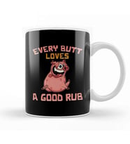 Cute Every Butt Loves A Good Rub Funny Pig BBQ Pun Kupa Bardak Porselen