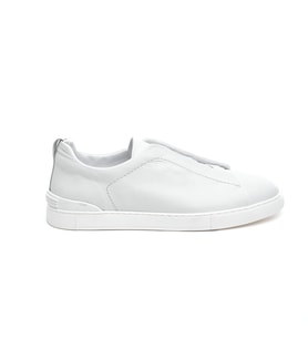 Comfort Taban Hakiki Deri Lastik Bağcıklı Erkek Sneaker (Beyaz)