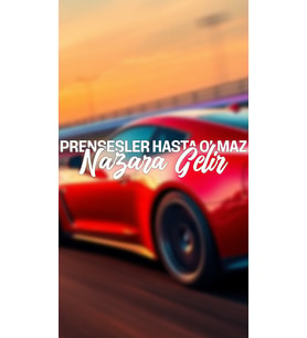 Prensesler Hasta Olmaz, Nazara Gelir Yazı JDM Araba-Motosiklet Cam Etiket Sticker 19x4cm Beyaz Renk
