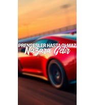 Prensesler Hasta Olmaz, Nazara Gelir Yazı JDM Araba-Motosiklet Cam Etiket Sticker 19x4cm Beyaz Renk