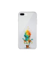 iPhone 7 Plus ile uyumlu Splash ahtapot tasarımlı şeffaf silikon kılıf
