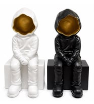 Dekoratif Polyester Oturan Astronot Biblosu Alk5302