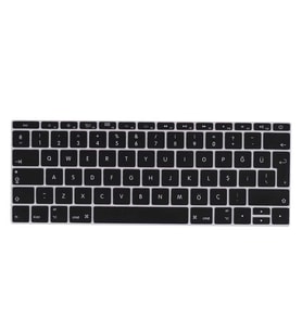 Apple Macbook Pro 13.3' A1708 Q Klavye Koruyucu Silikon Ped (Siyah)