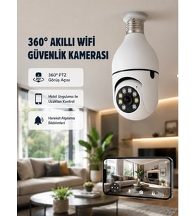 360 Derece Dönebilen Akıllı Duylu Kamera - Ptz, Uzaktan Kontrol, Hareket Algılama
