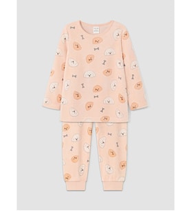 LCW Kids Pembe Kadife Kız Çocuk Pijama Takım