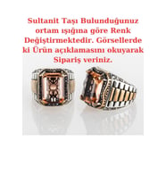 Gümüş Saat Kordon Model Sultanit Zultanite Taşlı Erkek Yüzük