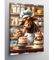 Kanvas Tablo Tatlı Pastacı İnek