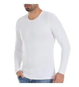 6 Adet Yıldız Erkek Bambu Uzun Kollu T-Shirt Fanila Beyaz 495