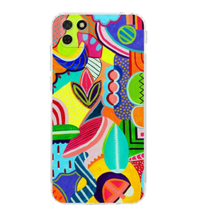 PrintiFy Huawei Y5P ile Uyumlu Retro Color 6  Kamera Korumalı Şeffaf  Kılıf