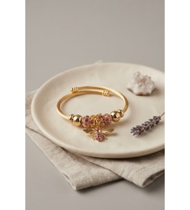 Pembe Arı Model Gold Renk Charm Bileklik TJ-BB8689