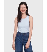 LCW Comfort Mavi Bisiklet Yaka Taşlı Kadın Atlet