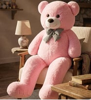 60 cm Papyonlu Peluş Ayıcık Hediyelik (Pembe)