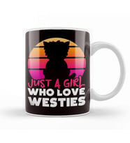 Girl Who Loves Westie Dog Breed West Highland Terrier Owner Kupa Bardak Porselen