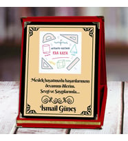 Matematik Öğretmeni Baskılı Plaket (6. Tasarım)  Kişiye Özel (Kırmızı)