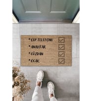 Cep Telefonu Anahtar Cüzdan Ocak Yazılı Kapı Önü Paspası 70x45 Cm