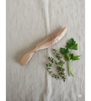 El yapımı zeytin sebze bıçağı (Ekru - Kahverengi)
