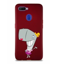 Oppo A5S Soft Premier Kapak Pearl Yengeç Tasarımlı Silikon Kılıf - Mürdüm (Şeffaf)