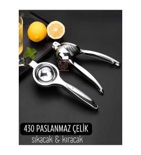 De Luxe Saf Çelik Limon Narenciye Sıkacağı Paslanmaz Çelik Şık Tasarım