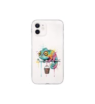 iPhone 12 Mini ile Uyumlu Splash Bukalemun Tasarımlı Şeffaf Silikon Kılıf