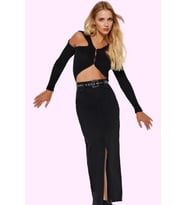 Kadın Maxi Denim Etek A line Kalıp Pamuklu Günlük Kullanım Hafta Sonu Yaz Aylarının Vazgeçilmezi (Siyah)
