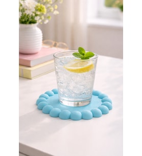 Bubble Desenli Bardak Altlığı - Bebek Mavisi