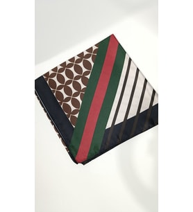 Royal Stripe – Retro Çizgili Saten Fular