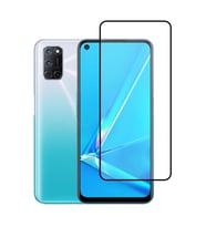 Oppo A92 Uyumlu Zore Kenarları Kırılmaya Dayanıklı Cam Ekran Koruyucu (Siyah)