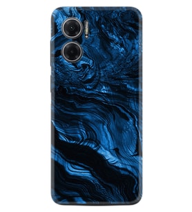 Xiaomi Redmi Note 11E Kılıf Resimli Desenli Baskılı Silikon Blue MArble 1379